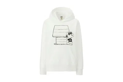 Pre-owned Kaws X Uniqlo X Peanuts Joe  Doghouse Hoodie (us Womens Sizing) In White