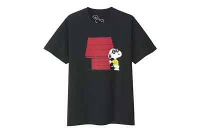 Pre-owned Kaws X Uniqlo X Peanuts Joe  Doghouse Tee Shirt In Black