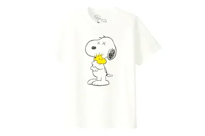 Pre-owned Kaws X Uniqlo X Peanuts Snoopy & Woodstock Tee Shirt In White