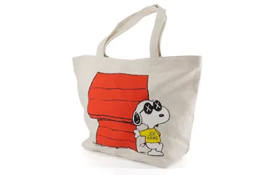 Pre-owned Kaws X Uniqlo X Peanuts Snoopy Dog House Tote Bag In Beige