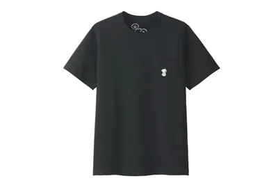 Pre-owned Kaws X Uniqlo X Peanuts Snoopy Pocket Tee Shirt In Black
