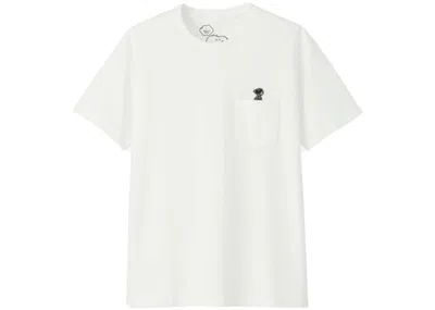 Pre-owned Kaws X Uniqlo X Peanuts Snoopy Pocket Tee Shirt (japanese Sizing) (fw17) In White