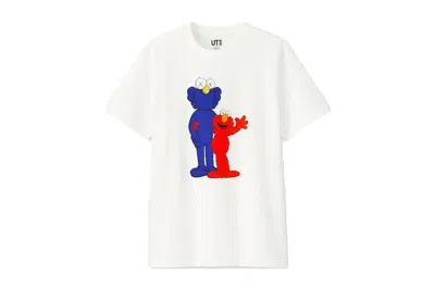 Pre-owned Kaws X Uniqlo X Sesame Street Bff Elmo Tee Shirt In White