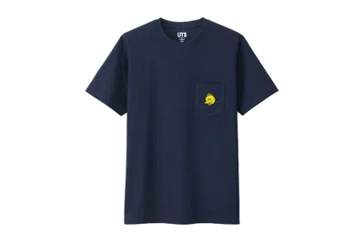 Pre-owned Kaws X Uniqlo X Sesame Street Big Bird Pocket Tee Shirt In Navy Blue