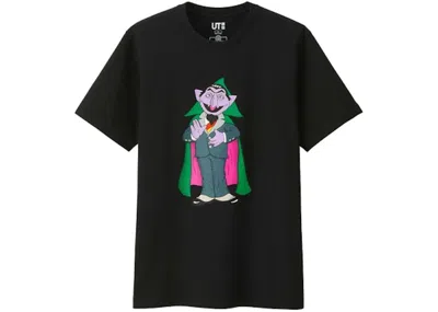 Pre-owned Kaws X Uniqlo X Sesame Street Count Von Count Tee Shirt (japanese Sizing) In Black