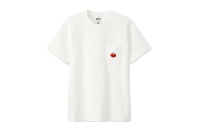 Pre-owned Kaws X Uniqlo X Sesame Street Elmo Pocket Tee Shirt In White