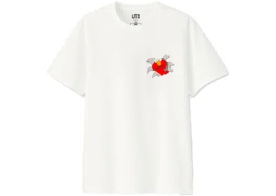 Pre-owned Kaws X Uniqlo X Sesame Street Elmo Tee Shirt (japanese Sizing) In White