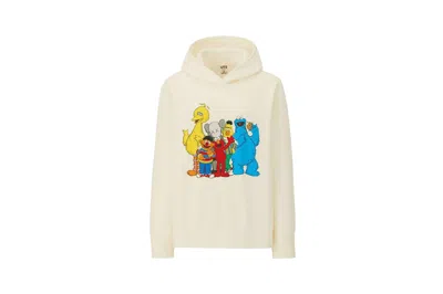 Pre-owned Kaws X Uniqlo X Sesame Street Group #2 Hoodie (us Womens Sizing) In Natural