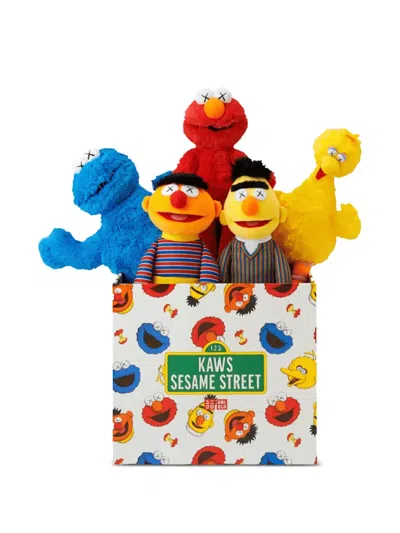 Kaws X Uniqlo X Sesame Street Plush Toy Complete Box (set Of Five) In Multi