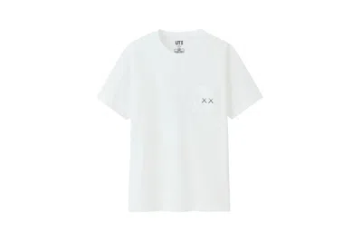 Pre-owned Kaws X Uniqlo X Sesame Street Xx Pocket Tee Shirt In White