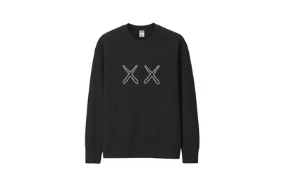 Pre-owned Kaws X Uniqlo X Sesame Street Xx Sweatshirt In Black