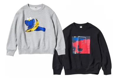 Pre-owned Kaws X Warhol Kids' Graphic 472991/476408 Sweatshirt Set Gray