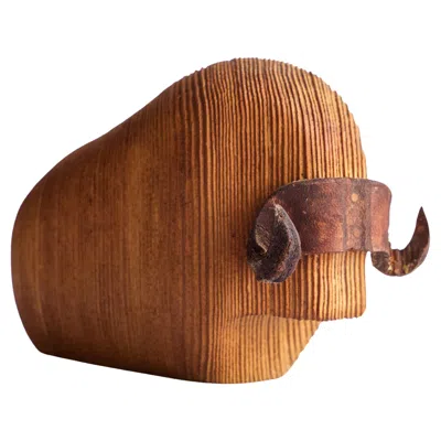 Pre-owned Kay Bojesen Arne Tjomsland 1950s Artic Musk Ox Mid-century Scandinavian Norway Sculpture Vtg In Brown