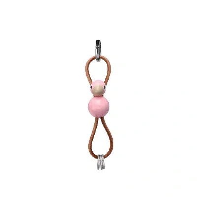 Kay Bojesen Bird Silver Metal Keychain With Natural Leather In Gold