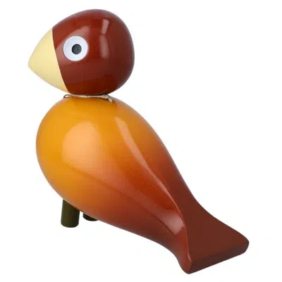 Kay Bojesen Cosy Story Bird Wooden Figurine, 6.1" H, Orange