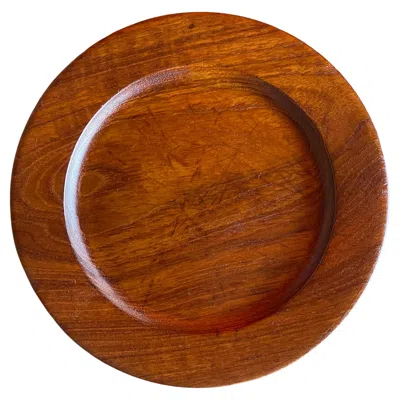 Pre-owned Kay Bojesen Danish Modern Solid Teak Serving Plate By  In Brown