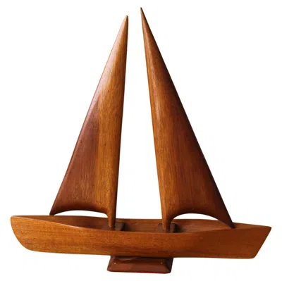 Pre-owned Kay Bojesen Gorgeous Mid Century Danish Styled Teak Sailboat Sculpture 1960 In Brown