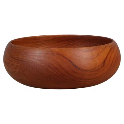 Pre-owned Kay Bojesen Kay Bojeson Turned Teak Wood Bowl Denmark In Brown