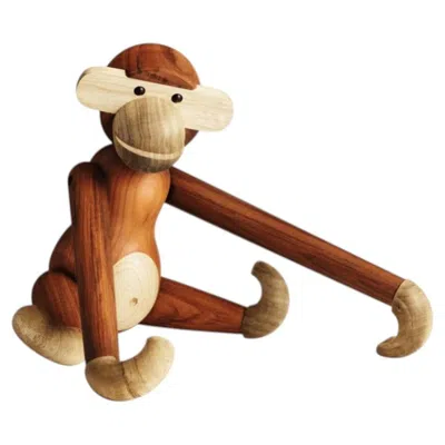 Pre-owned Kay Bojesen Large Monkey Sculpture, Teak & Limba Wood, Danish Design In Brown