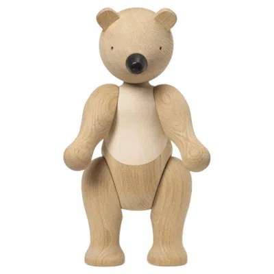 Pre-owned Kay Bojesen Large Oak And Maple Bear By , Scandinavian Modern, Vietnam In Brown
