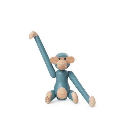 Kay Bojesen Mini Monkey Figurine In Vintage Blue