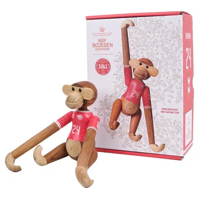 Pre-owned Kay Bojesen Monkey Small Model In Teak & Limba - Dbu Men's National Team In Brown