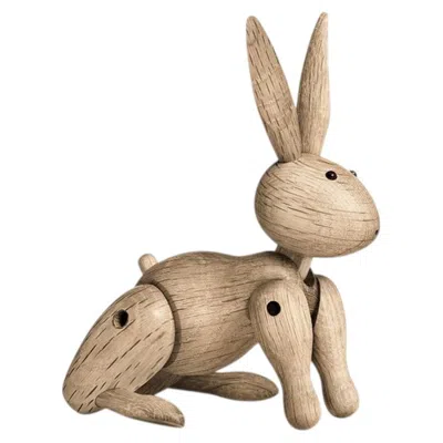 Pre-owned Kay Bojesen Oak Rabbit Sculpture, Scandinavian Modern Design, Vietnam In Brown