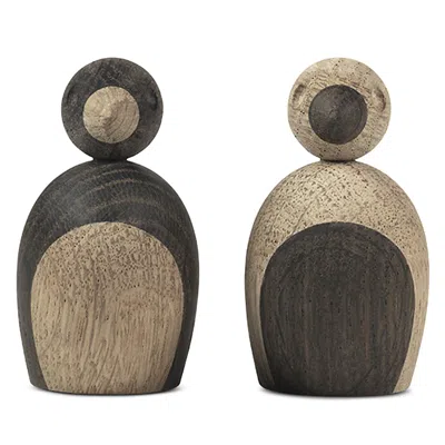Kay Bojesen Oak Sparrows, Set Of 2 In Brown