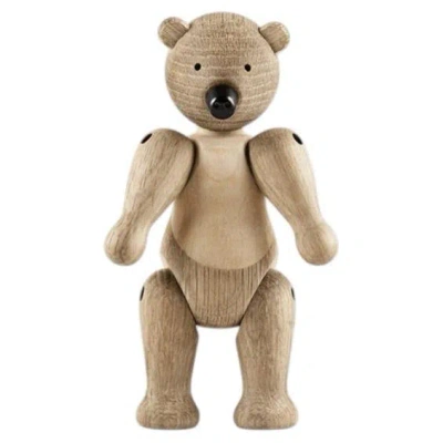 Pre-owned Kay Bojesen Small Bear Sculpture In Oak & Maple, Scandinavian Design In Brown