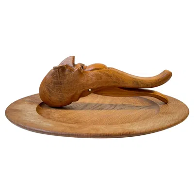 Pre-owned Kay Bojesen Vintage Danish Nutcracker And Bowl By  In Brown