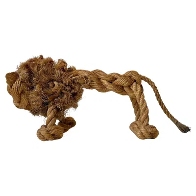 Pre-owned Kay Bojesen Vintage Lion In Natural Rope By  & Jorgen Bloch, Denmark, 1960s In Brown