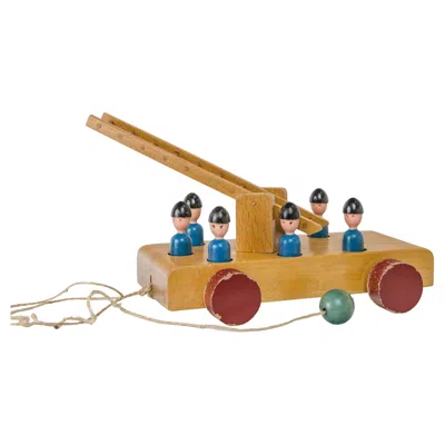 Pre-owned Kay Bojesen Wooden Firefighters Truck By , 1960s In Brown