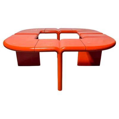 Pre-owned Kay Leroy Ruggles Pop Modernist / Space Age Italian Plastic Coffee / Cocktail Table In Orange