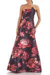 Kay Unger 5518224 Long Strapless Formal Dress In Multi