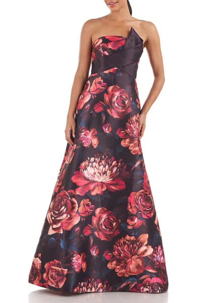 Kay Unger 5518224 Long Strapless Formal Dress In Multi