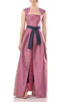 Kay Unger 5547505 Long Formal Cap Sleeve Jumpsuit In Pink