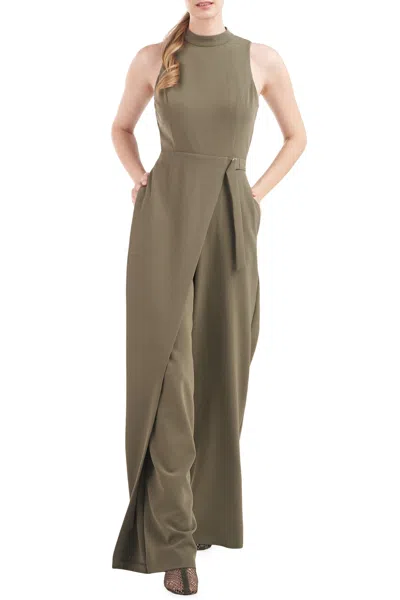 Kay Unger 5648558 Long Sleeveless Formal Jumpsuit In Green
