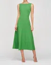 Kay Unger Amari Sleeveless Stretch Crepe Midi Cocktail Dress In Multi