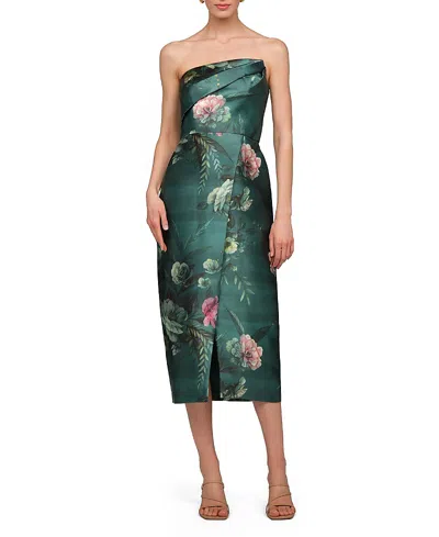 Kay Unger Amelie Tea Length Dress In Green