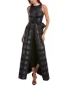 Kay Unger Women's Arabella Plaid Jacquard Walk-thru Jumpsuit In Blue