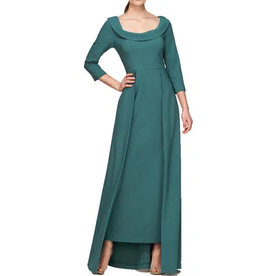Kay Unger Arwen Womens Pleated Polyester Evening Dress