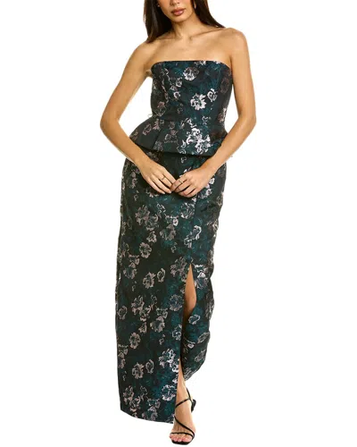 Kay Unger Astrid Column Gown In Green