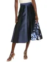 Kay Unger Beatrice Tea-length Skirt In Blue