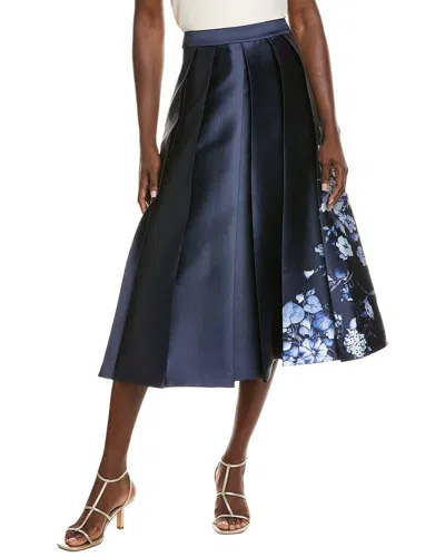 Kay Unger Beatrice Tea-length Skirt In Blue