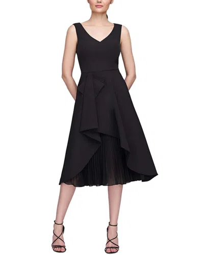 Kay Unger Begonia Midi Dress In Black