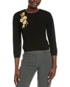 Kay Unger Bethany Embellished Wool Sweater In Black