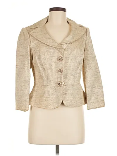 Pre-owned Kay Unger Blazer Jacket In Gold