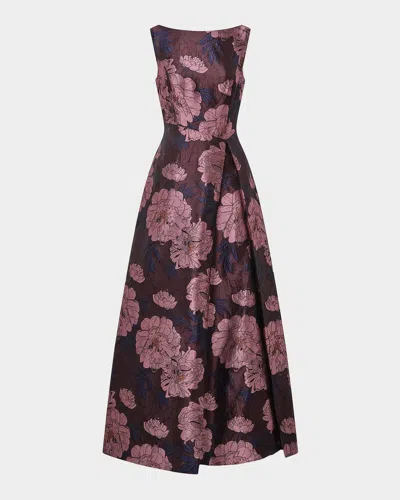 Kay Unger Caitlin Floral Jacquard Fit & Flare Gown