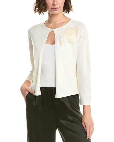 Kay Unger Carson Embellished Cardigan In White
