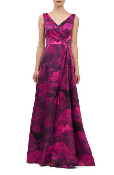 Kay Unger Cecilia Evening Gown In Purple